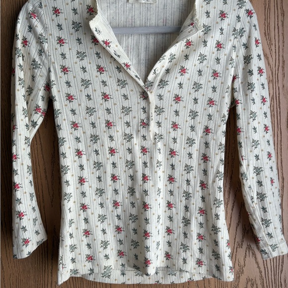 Doen Floral Print Cream Top - Picture 2 of 6